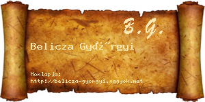 Belicza Györgyi névjegykártya